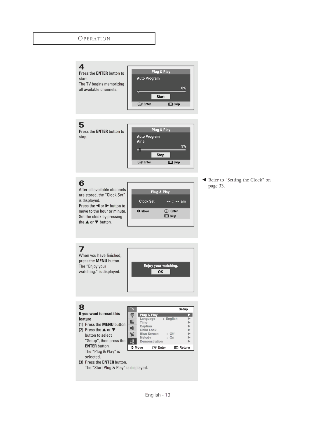 Samsung CL21M2, CL29M2, CL21M6, CL29M16, CL21M21, CL29M21, CL21T21, CL29T21 Press the Enter button to start, Enjoy your 