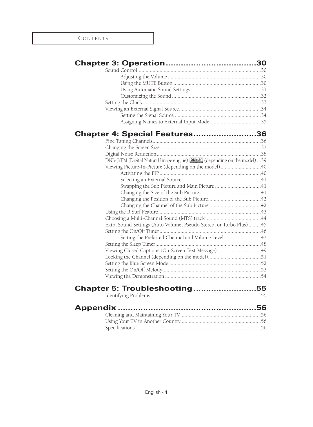 Samsung CL21M2 manual Special Features, Troubleshooting, Appendix 