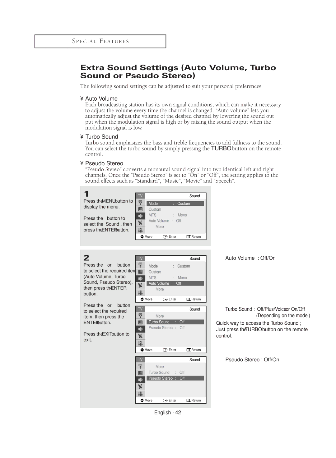 Samsung CL29M16MQD manual Off More, Sound More 