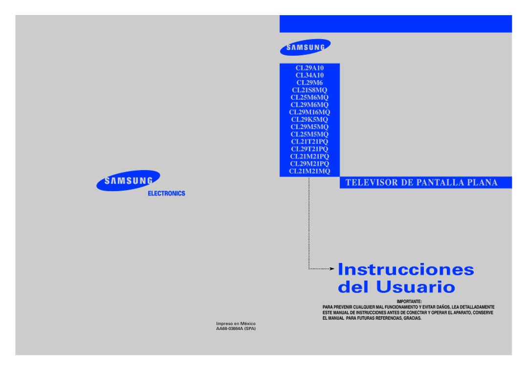 Samsung CL29A10, CL29M21PQ, CL29M6MQ, CL29M5MQ, CL29K5MQ, CL25M6MQ, CL29M16MQ, CL29T21PQ manual Instrucciones del Usuario 