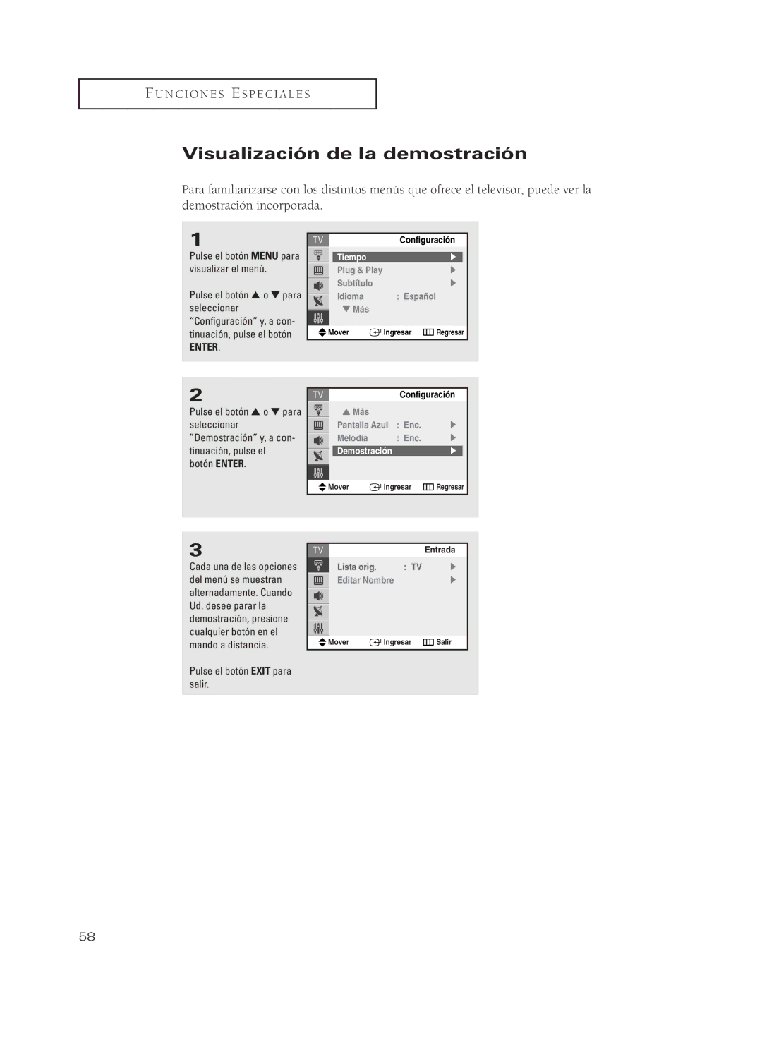 Samsung CL29M6MQ, CL29M21PQ, CL29A10, CL29M5MQ, CL29K5MQ, CL25M6MQ, CL29M16MQ, CL21S8MQ Visualización de la demostración, Tiempo 