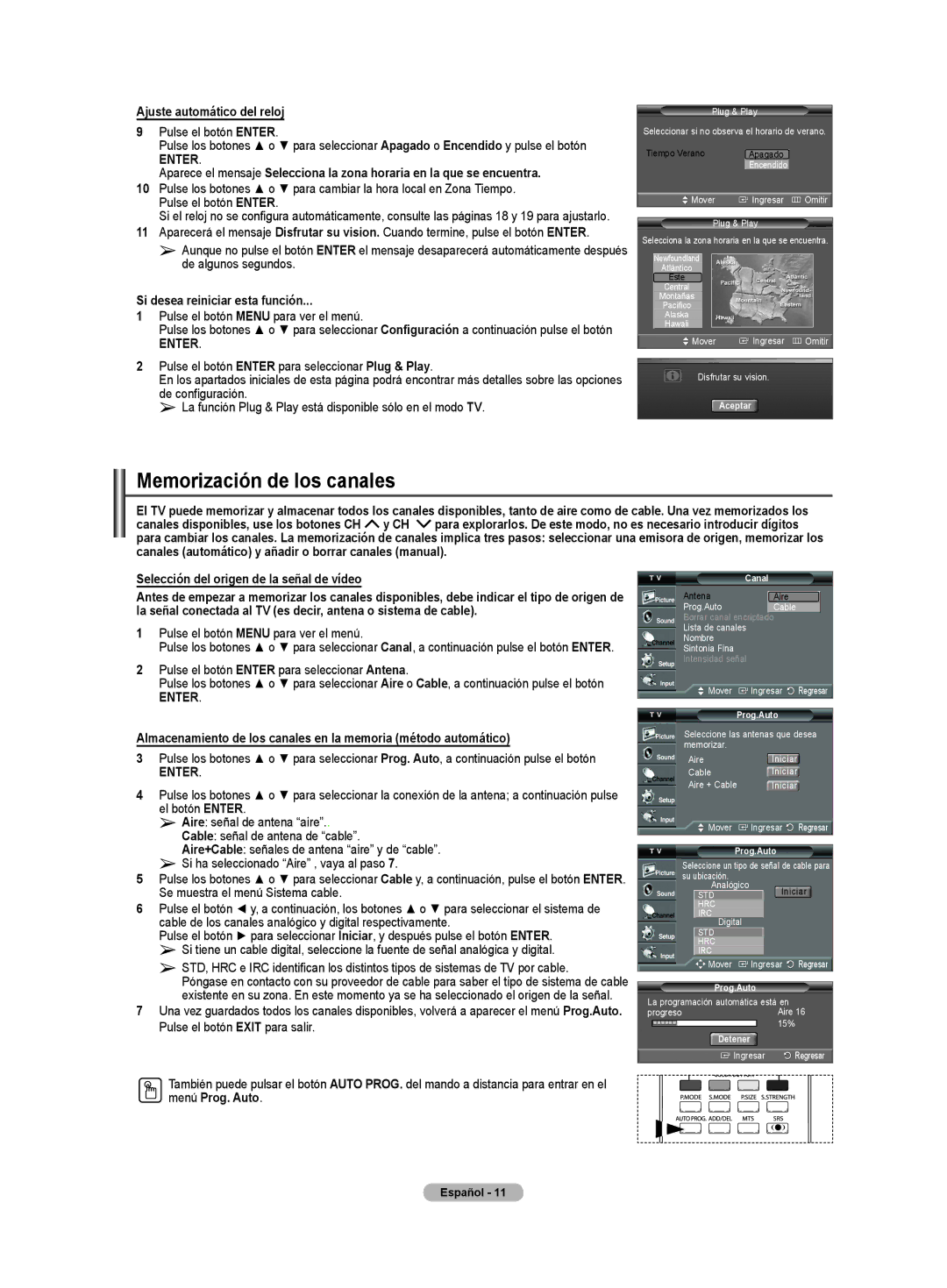 Samsung CL32Z40DSK manual Memorización de los canales, Ajuste automático del reloj, Si desea reiniciar esta función 