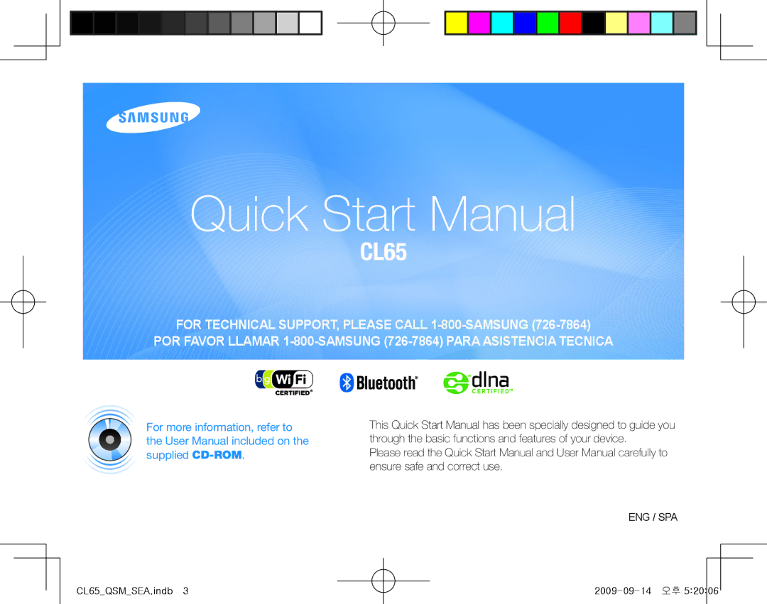 Samsung CL65 quick start manual Quick Start Manual 