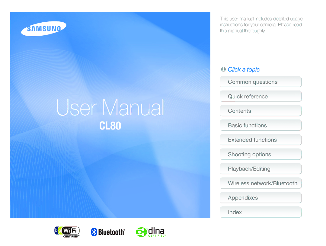 Samsung CL80 user manual 