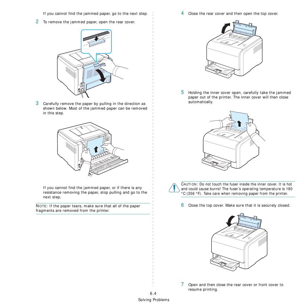 Samsung CLP-300 Series manual Solving Problems 