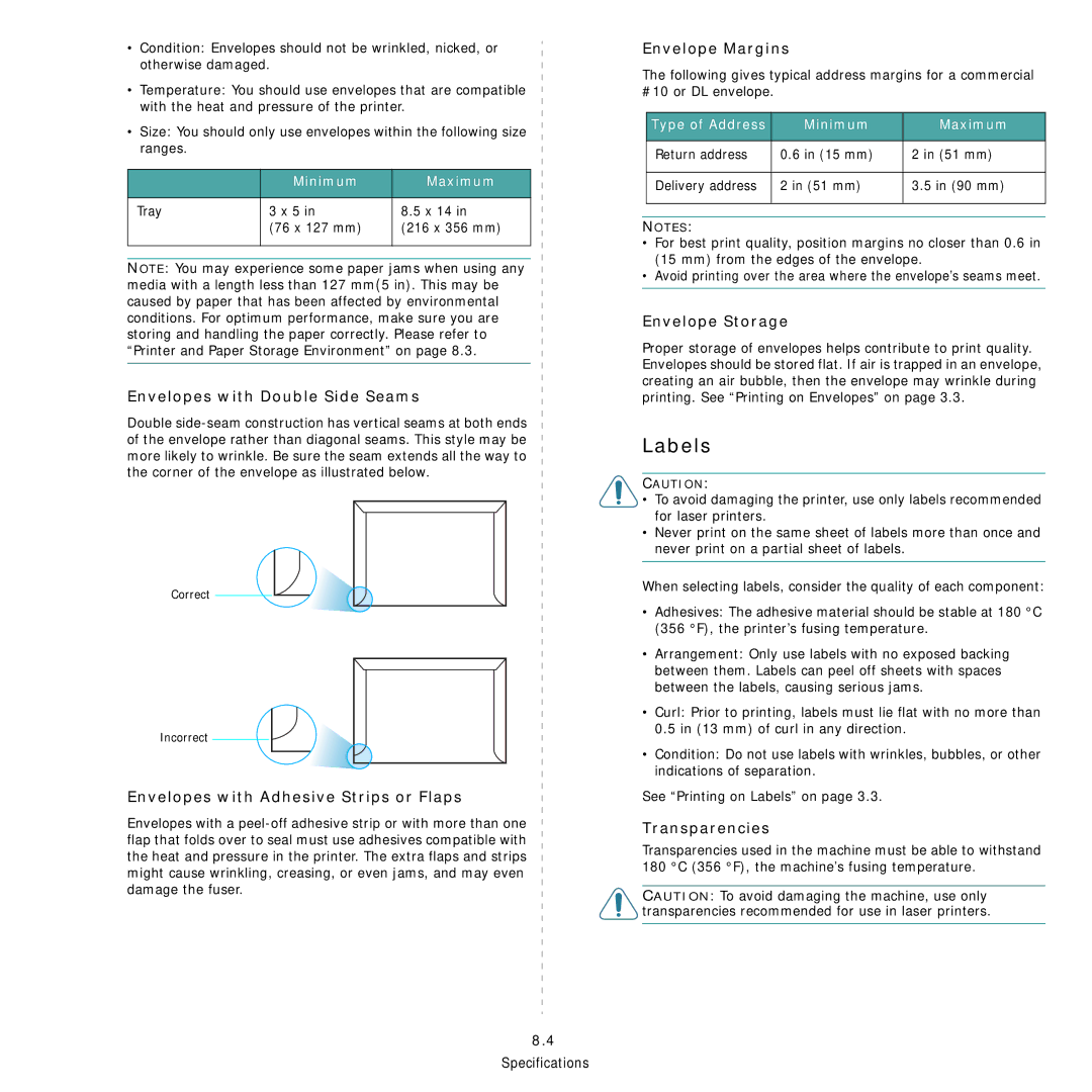 Samsung CLP-300 Series manual Labels 