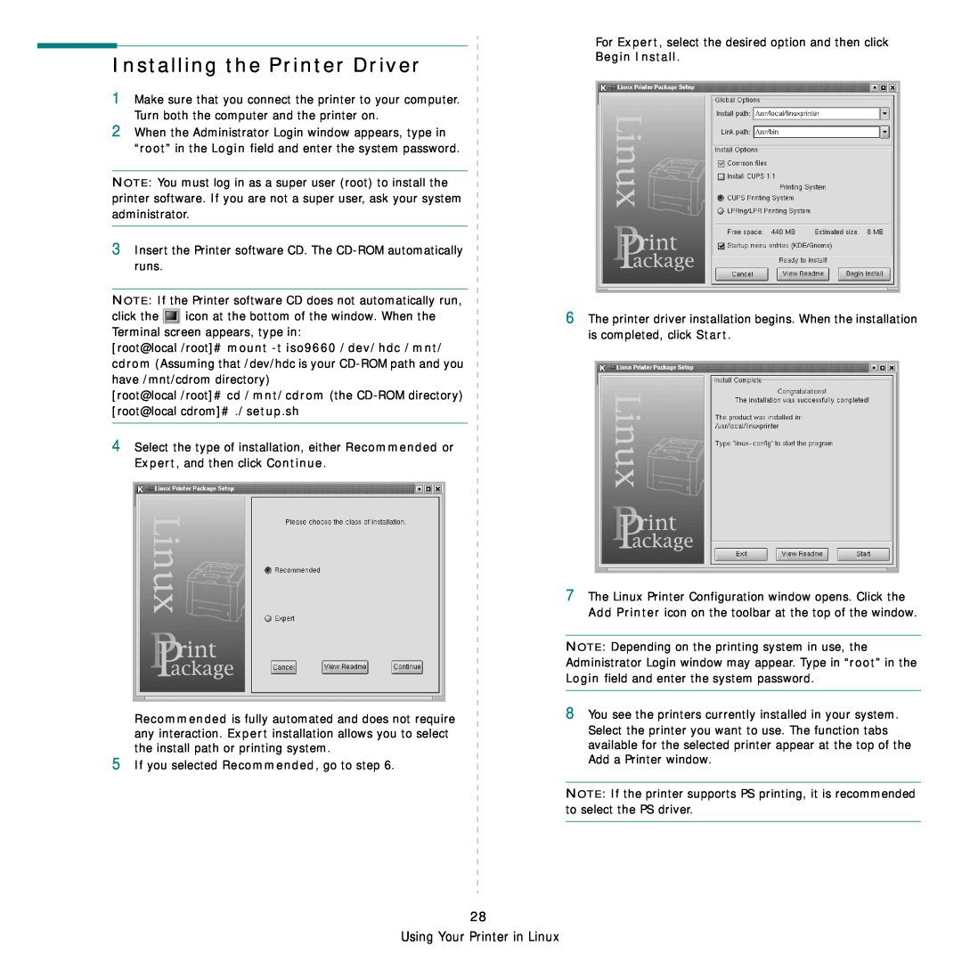 Samsung CLP-300 Series manual Installing the Printer Driver 