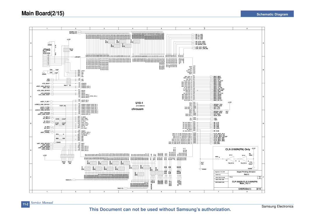 Samsung CLP-300 XSG manual Main Board2/15, ADDR123 DATA031 