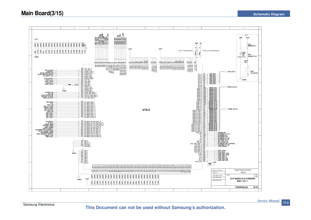 Samsung CLP-300 XSG manual Main Board3/15, MMSD914T1 