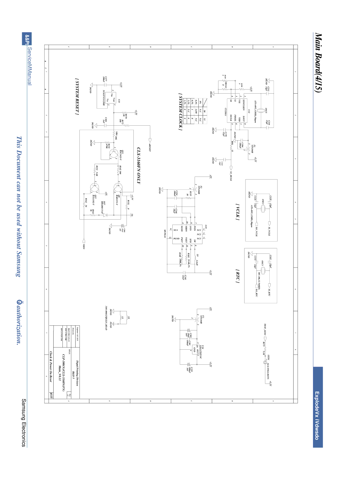 Samsung CLP-300 XSG manual Main Board4/15, Vclk 