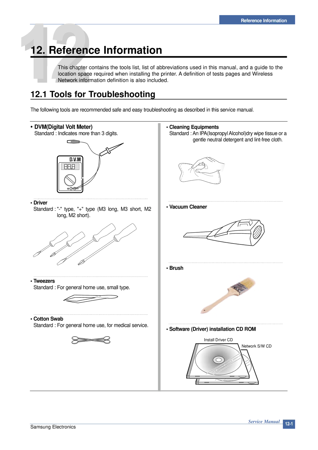 Samsung CLP-300 XSG manual Tools for Troubleshooting 