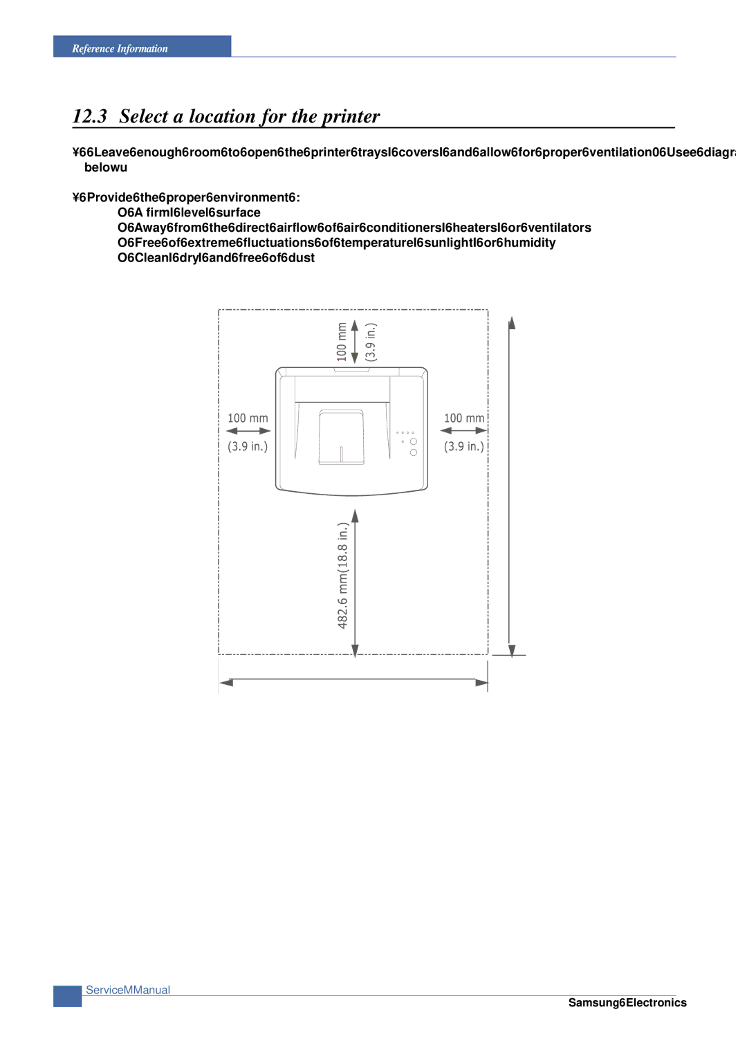 Samsung CLP-300 XSG manual Select a location for the printer 