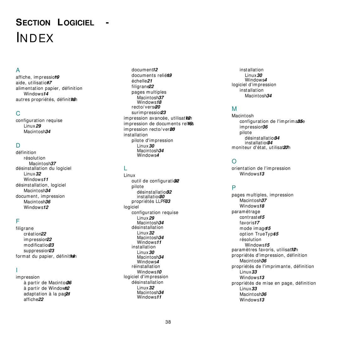 Samsung CLP-300 manual Index 