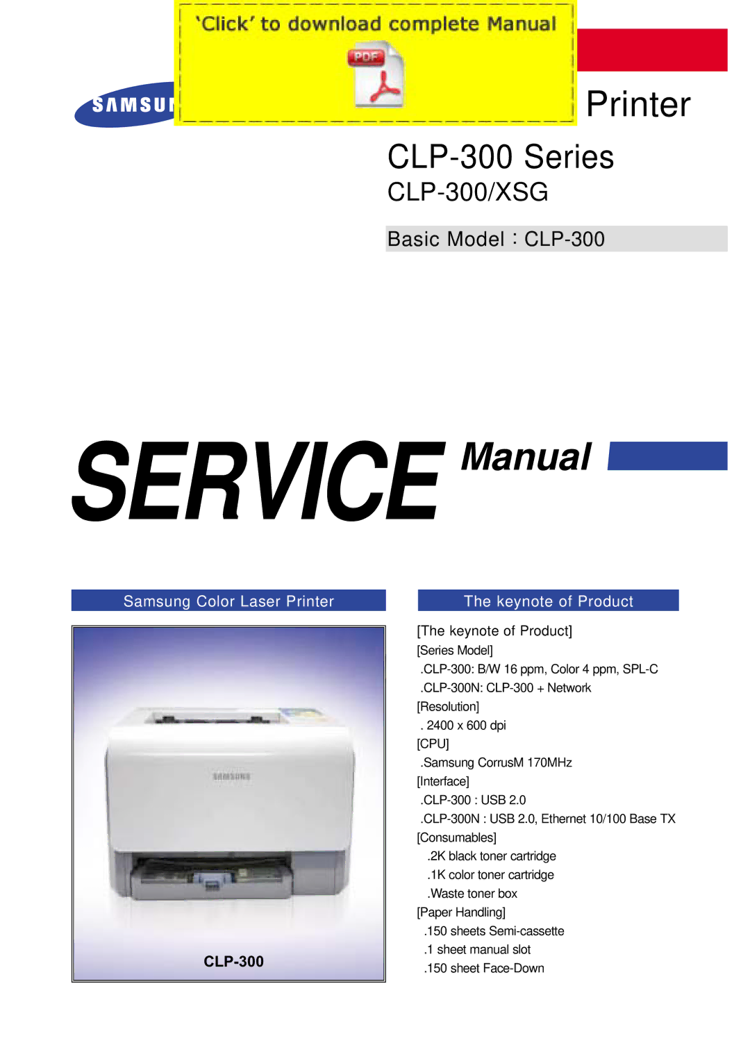 Samsung CLP-300 manual 