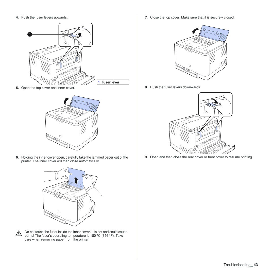 Samsung CLP-310 manual Fuser lever 