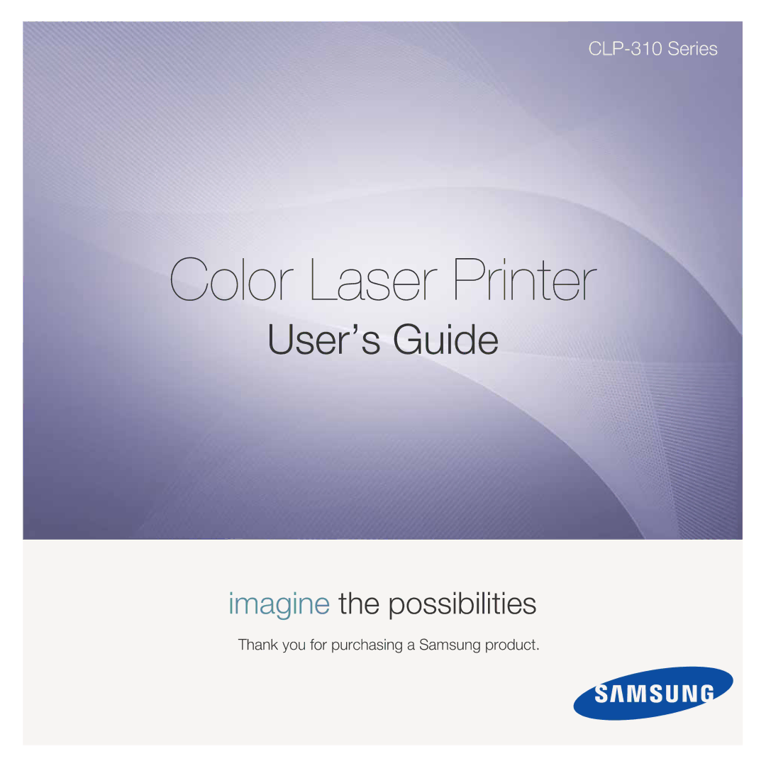 Samsung CLP-315N, CLP-310W manual Color Laser Printer 