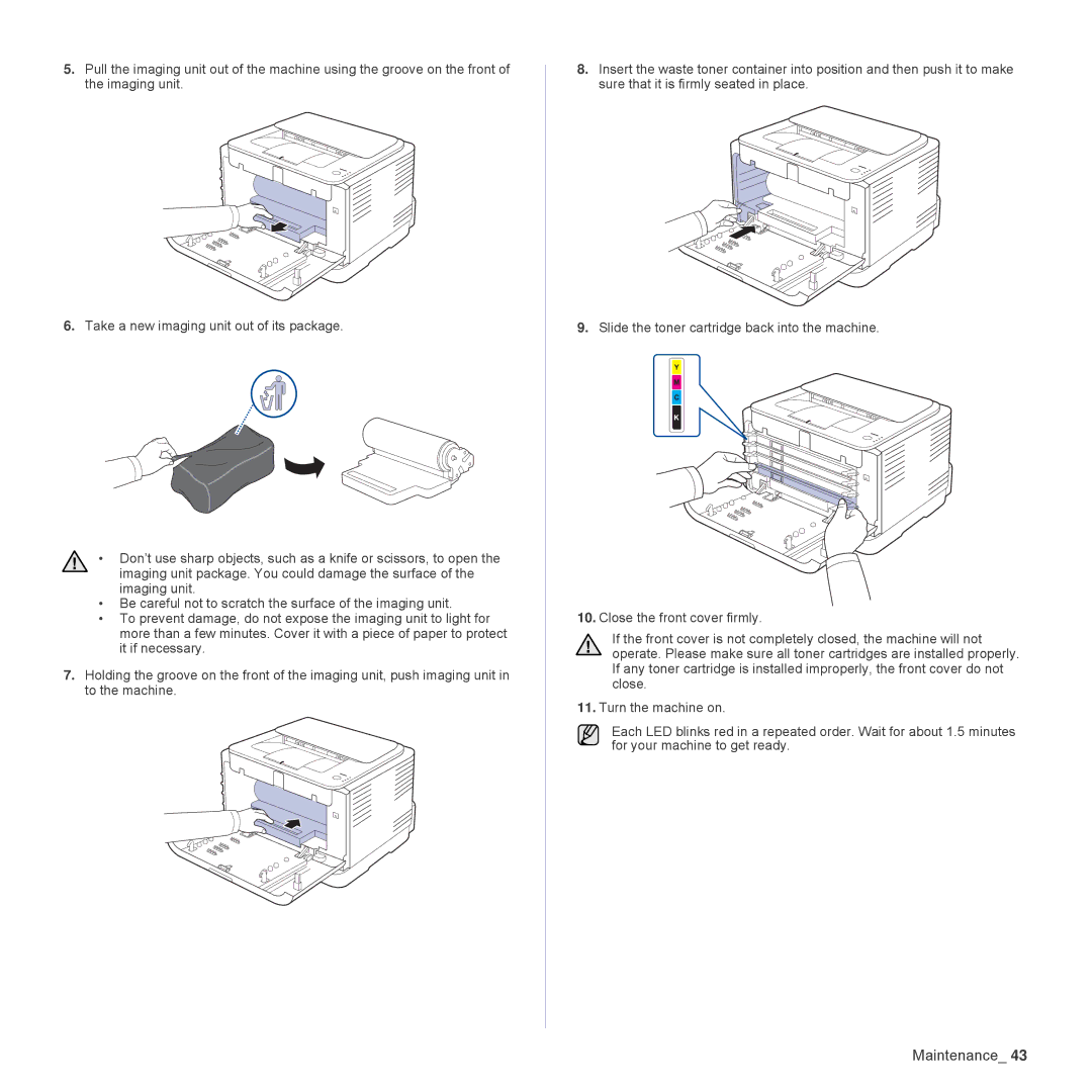 Samsung CLP-315N, CLP-310W manual Maintenance 