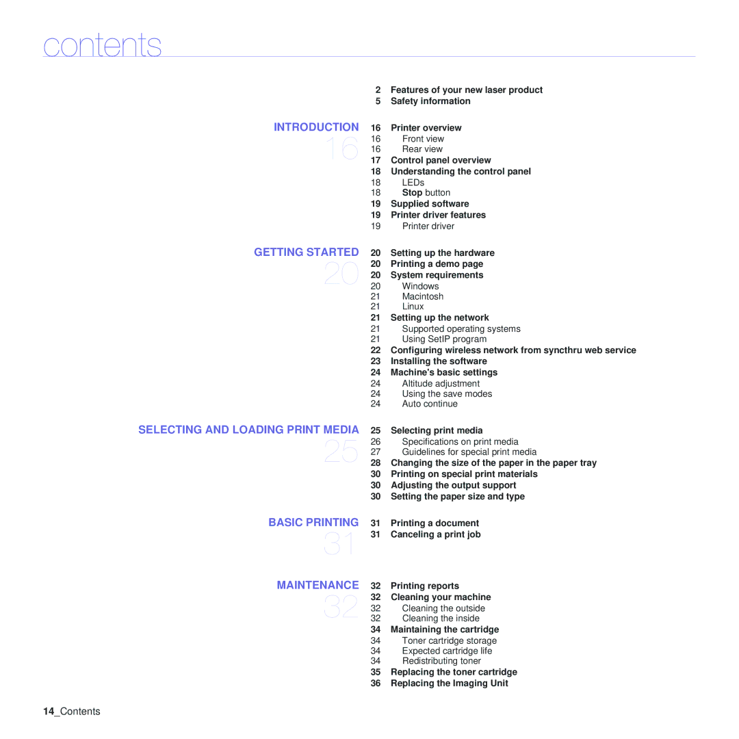 Samsung CLP-310XAA, CLP-310N manual Contents 