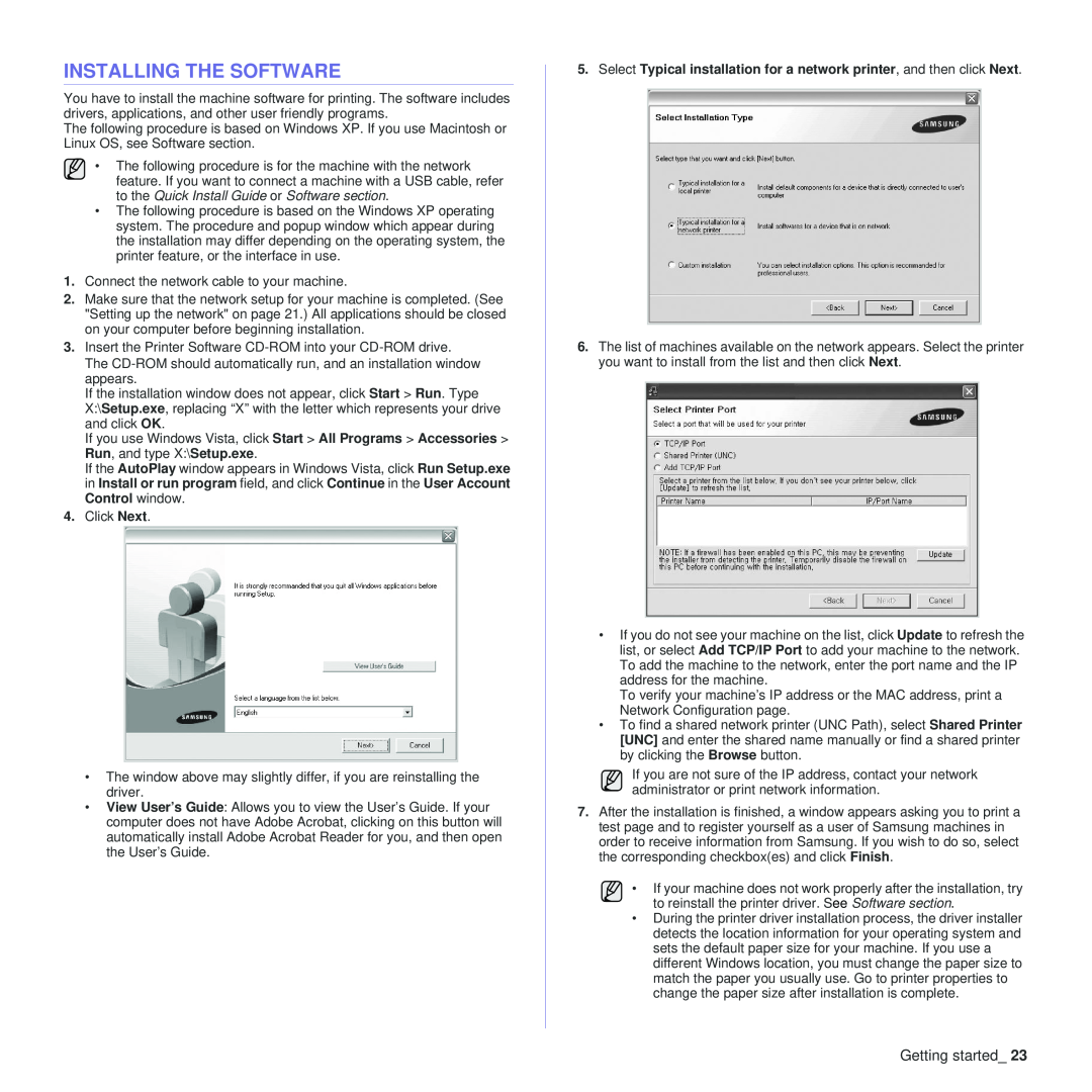 Samsung CLP-310N, CLP-310XAA manual Installing The Software 
