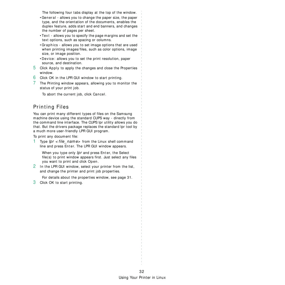 Samsung CLP-310XAA, CLP-310N manual Printing Files 