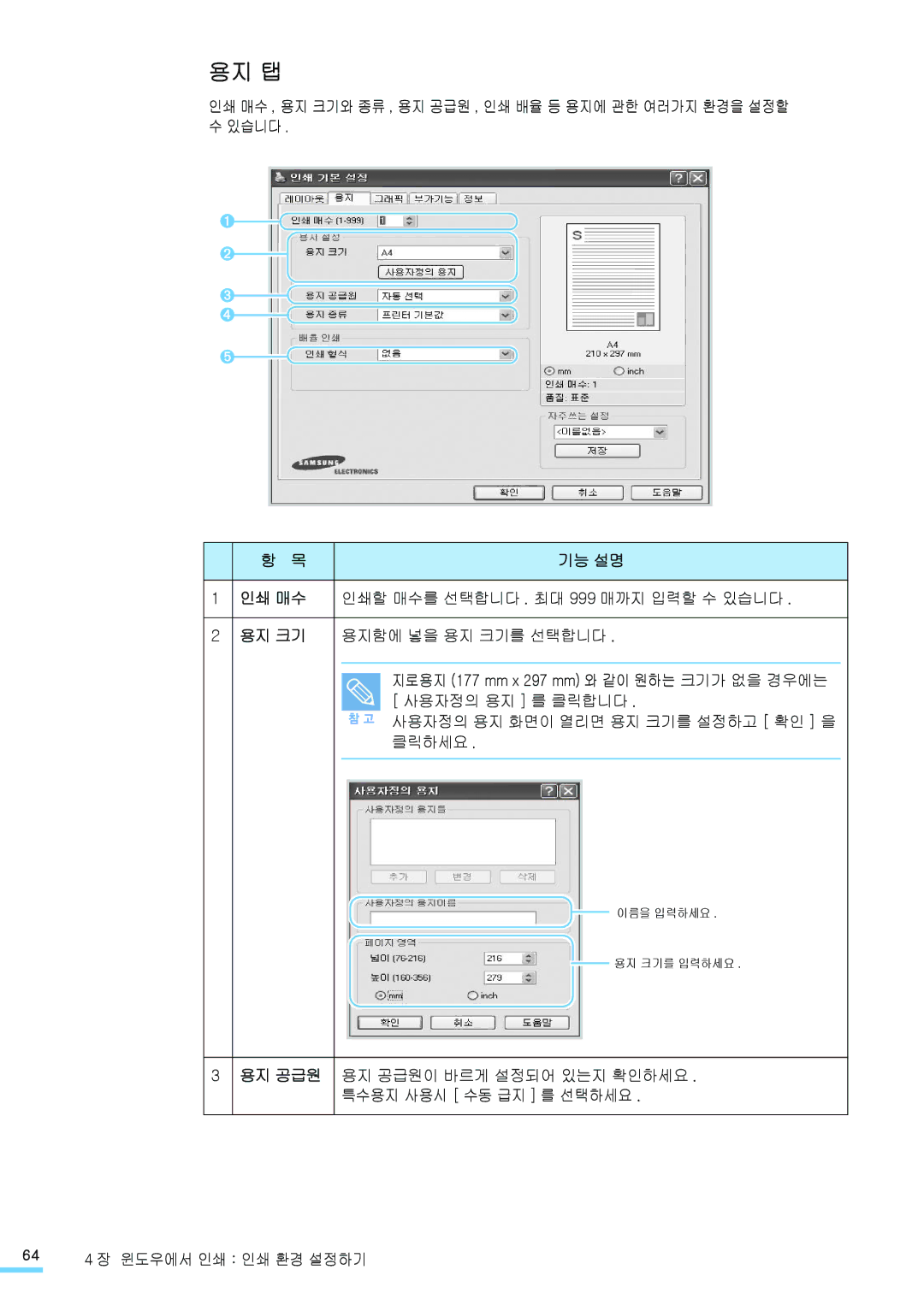 Samsung CLP-310NKG, CLP-315NKG, CLP-315KG, CLP-310WKG, CLP-315WKG, CLP-310KG manual 용지 탭 