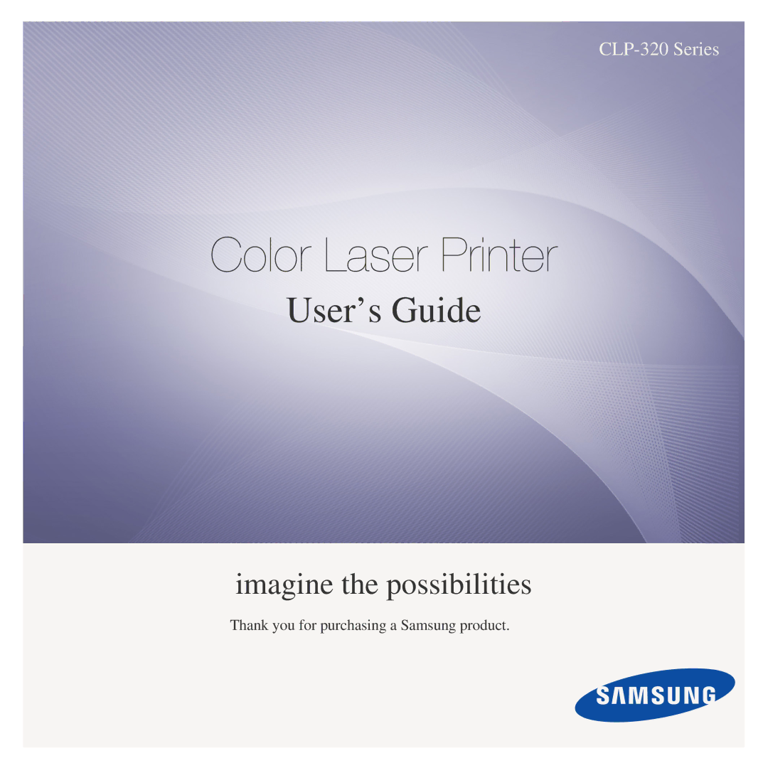 Samsung CLP-320, CLP-325W manual Color Laser Printer 