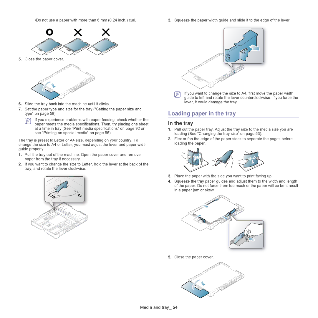 Samsung CLP-325W, CLP-320 manual Loading paper in the tray, Tray 