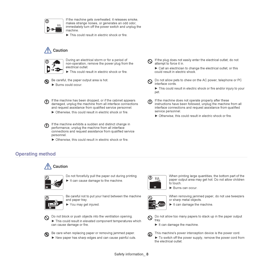 Samsung CLP-325W, CLP-320 manual Operating method 