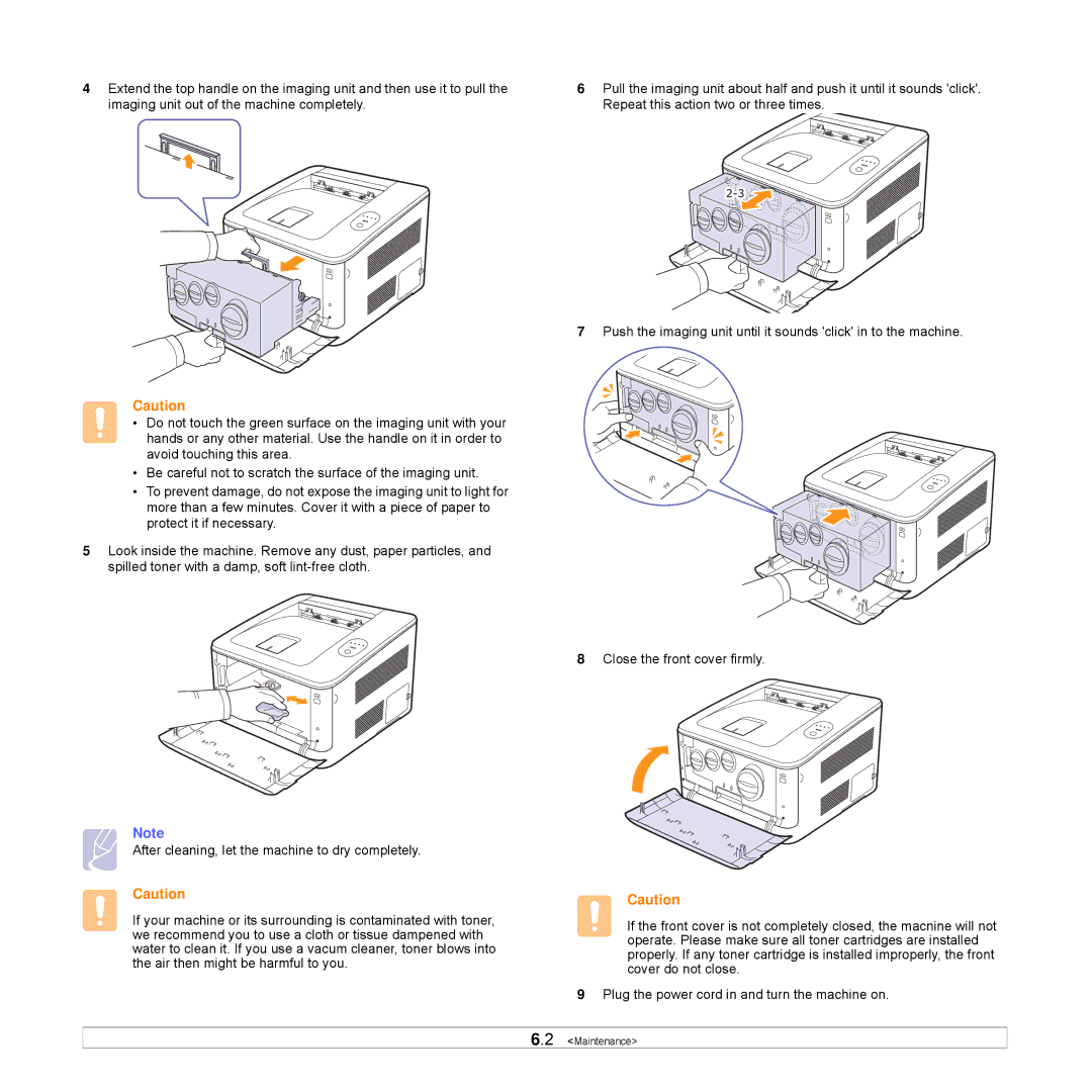 Samsung CLP-350 manual Maintenance 