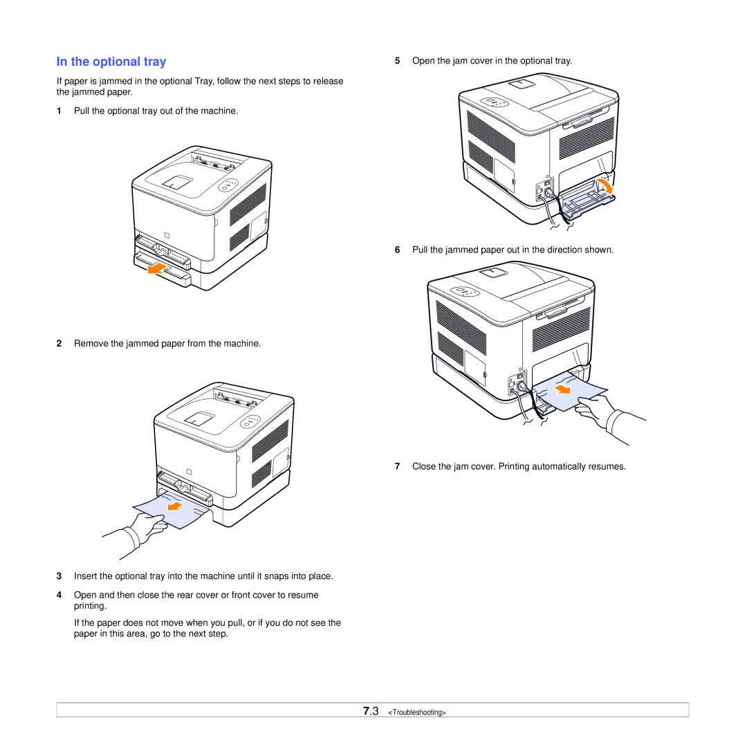 Samsung CLP-350 manual Optional tray 