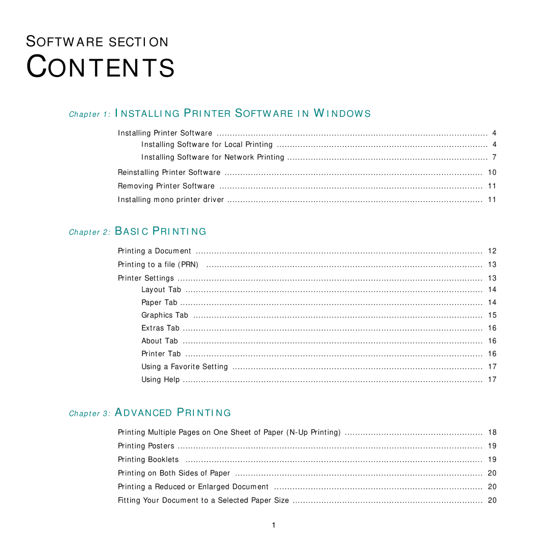 Samsung CLP-350 manual Contents 