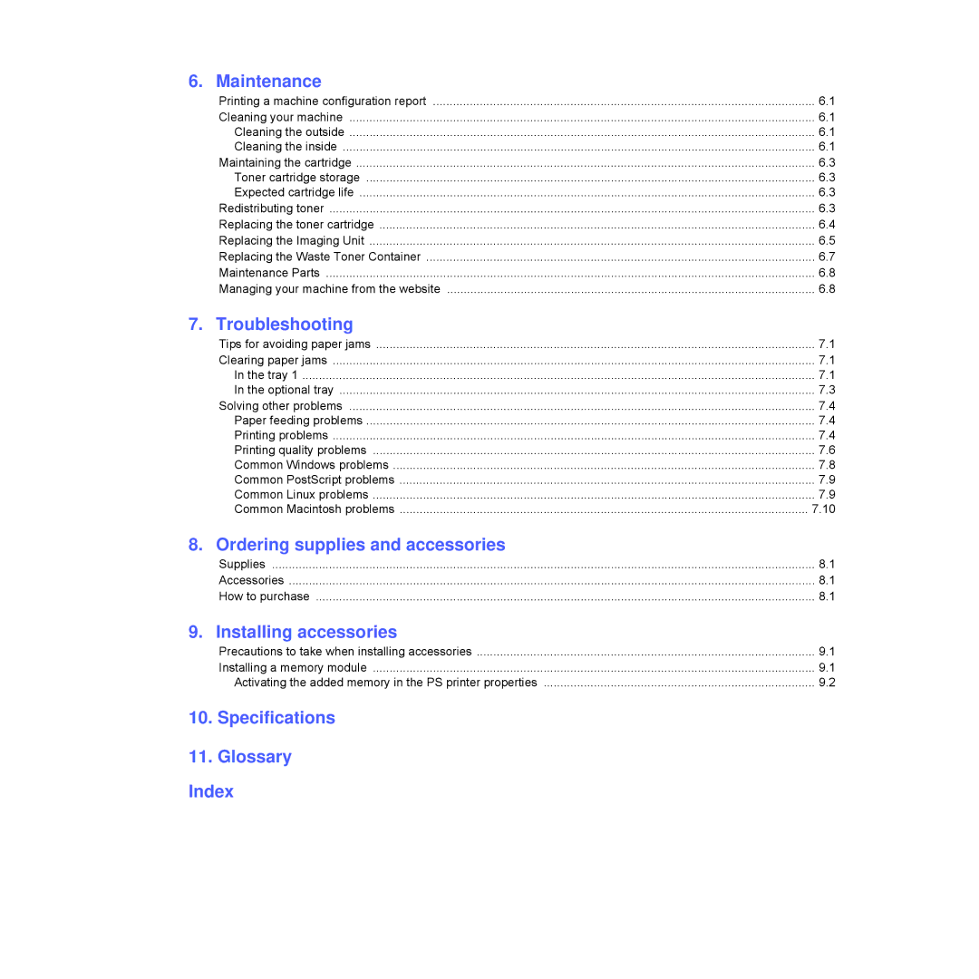 Samsung CLP-350 manual Maintenance, Troubleshooting, Ordering supplies and accessories, Installing accessories 