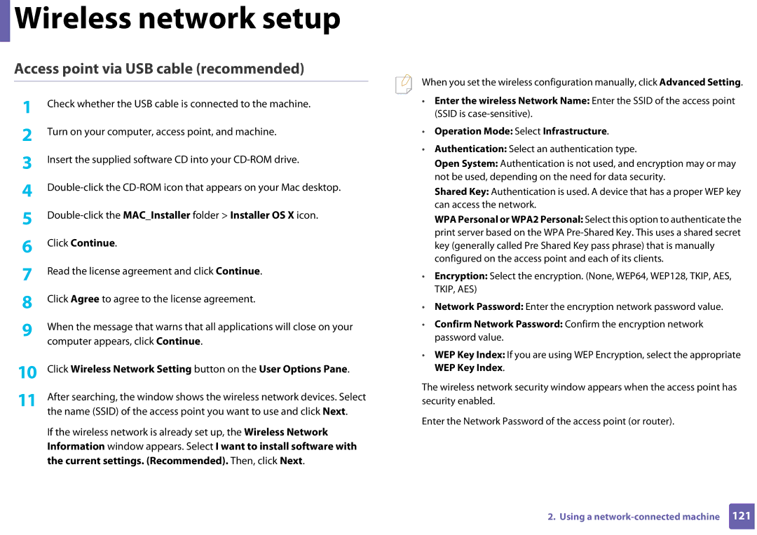 Samsung CLP-365W/XAA manual Name Ssid of the access point you want to use and click Next 