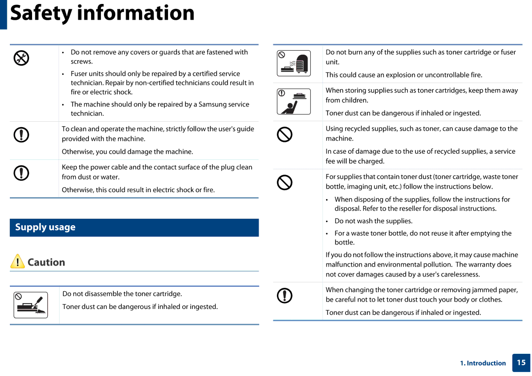 Samsung CLP-365W/XAA manual Supply usage 