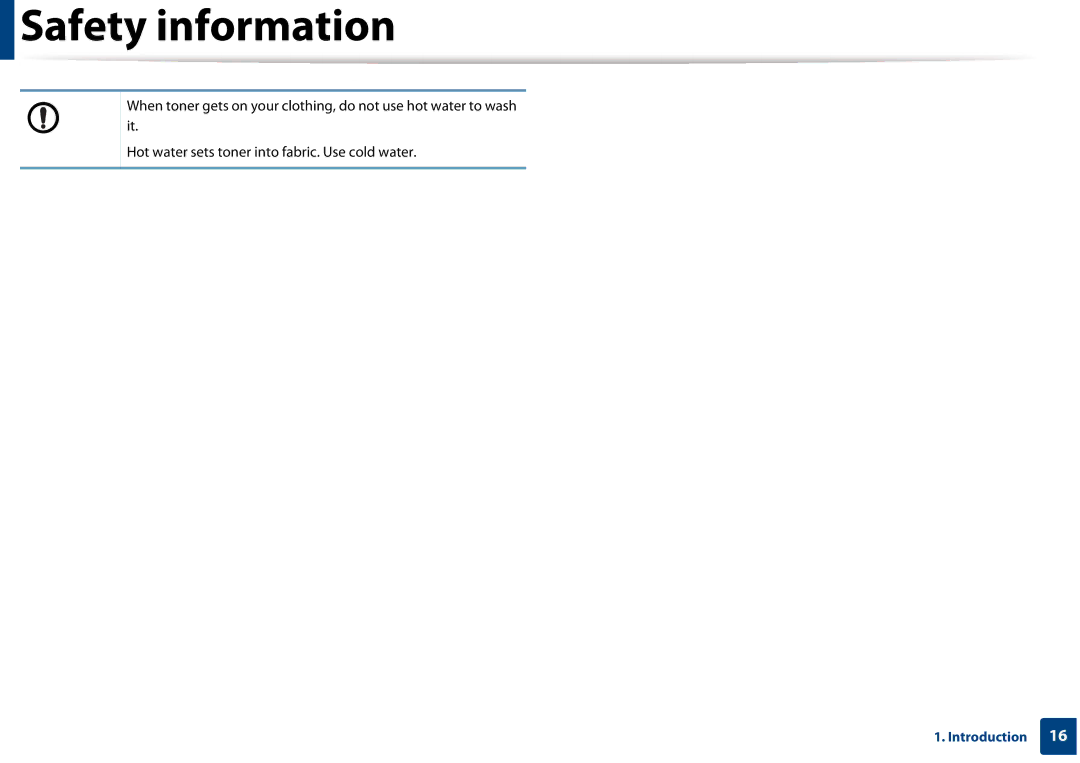 Samsung CLP-365W/XAA manual Safety information 