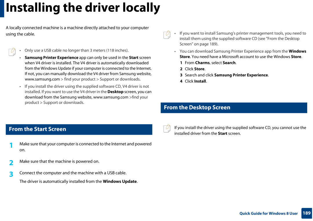 Samsung CLP-365W/XAA manual From the Start Screen, From the Desktop Screen 