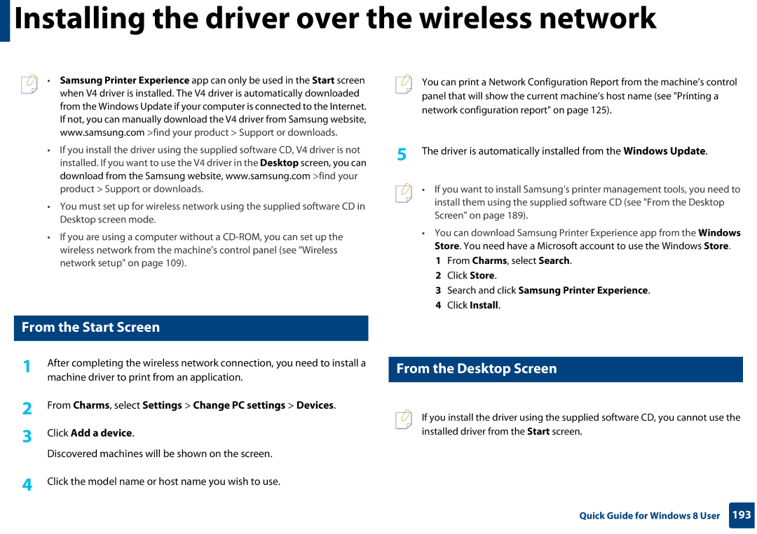 Samsung CLP-365W/XAA manual Installing the driver over the wireless network 