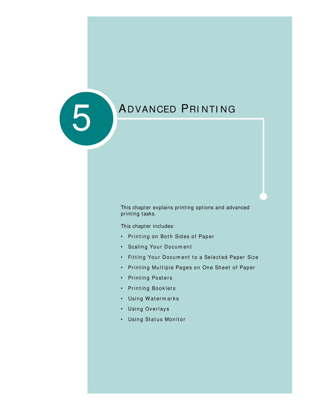 Samsung CLP-510 Series manual Advanced Printing 