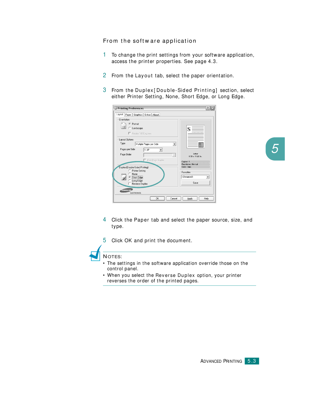 Samsung CLP-510 Series manual From the software application 