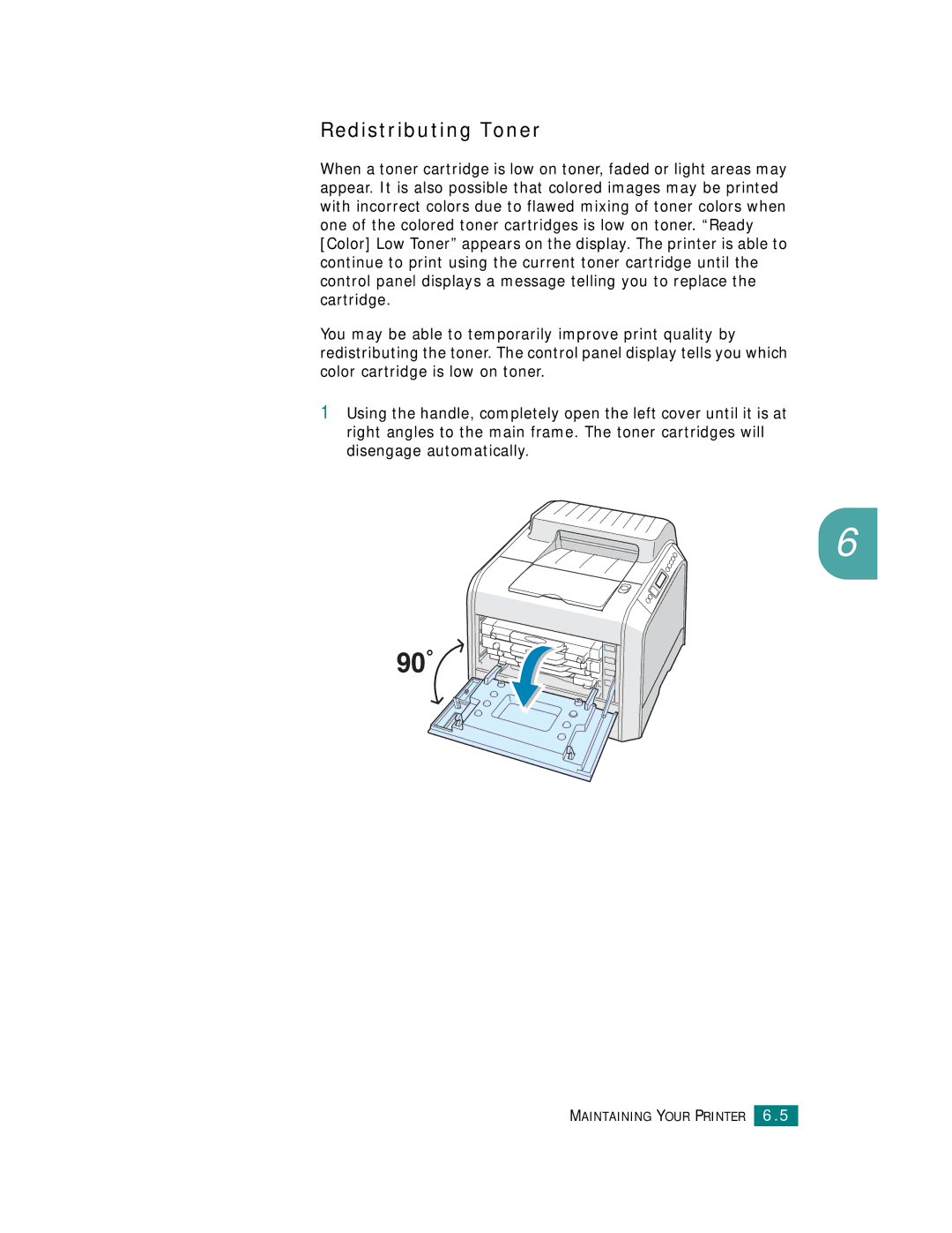 Samsung CLP-510 Series manual Redistributing Toner 