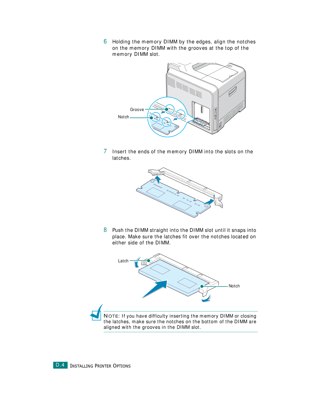 Samsung CLP-510 Series manual Groove Notch 