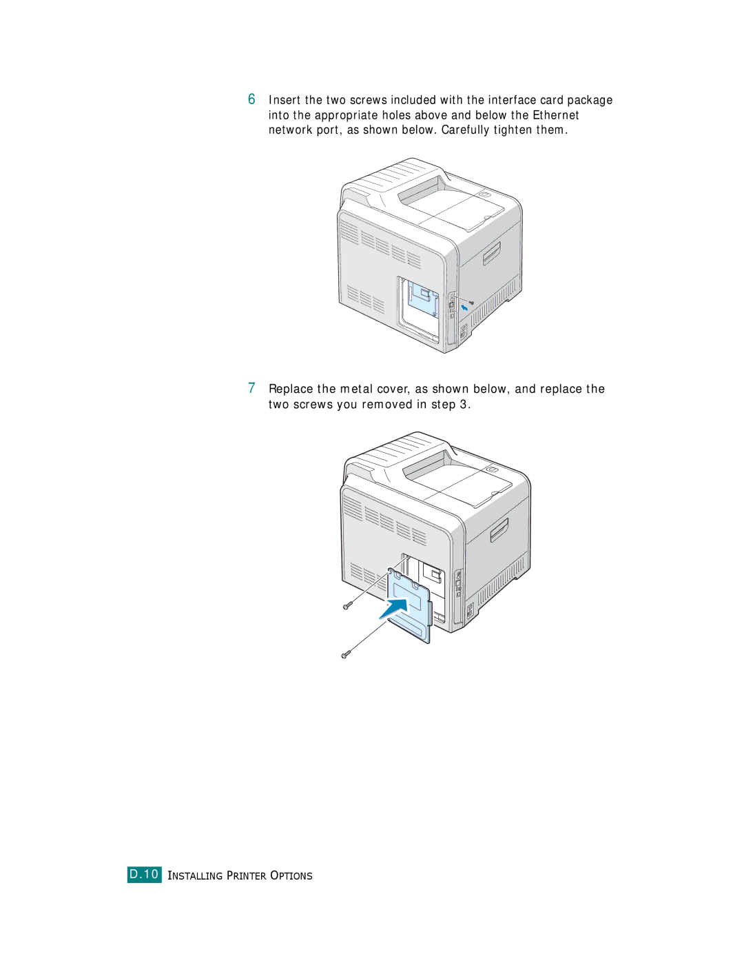 Samsung CLP-510 Series manual Installing Printer Options 