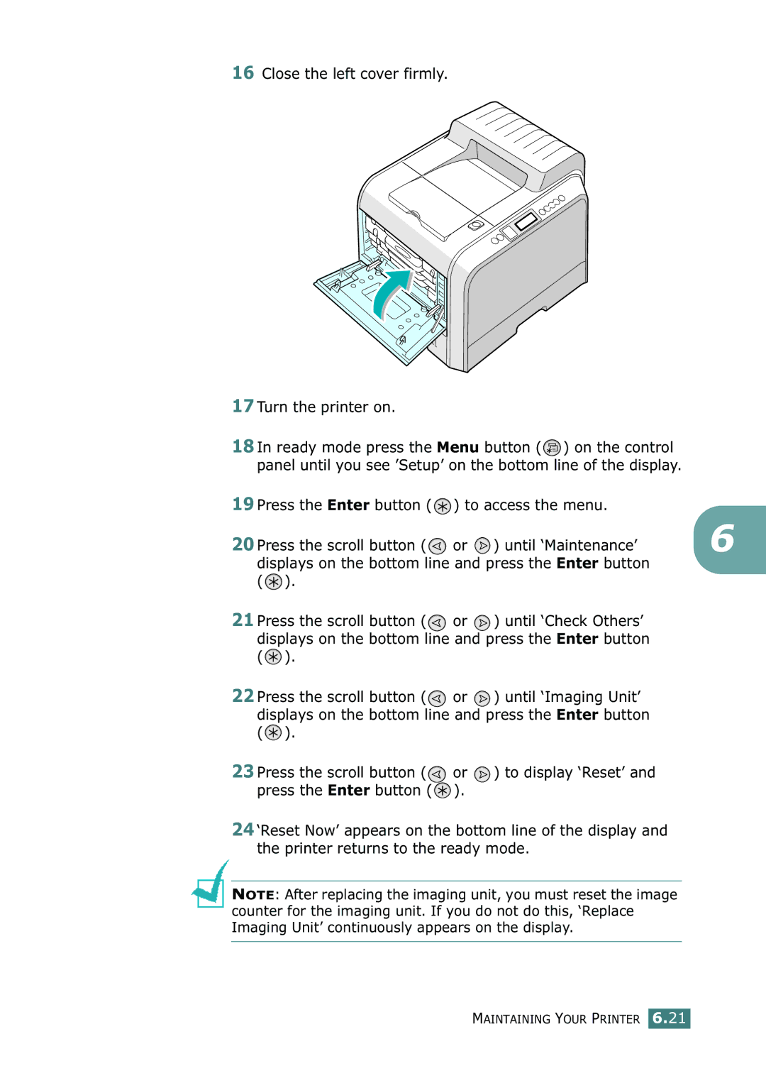 Samsung CLP-550N setup guide Maintaining Your Printer 