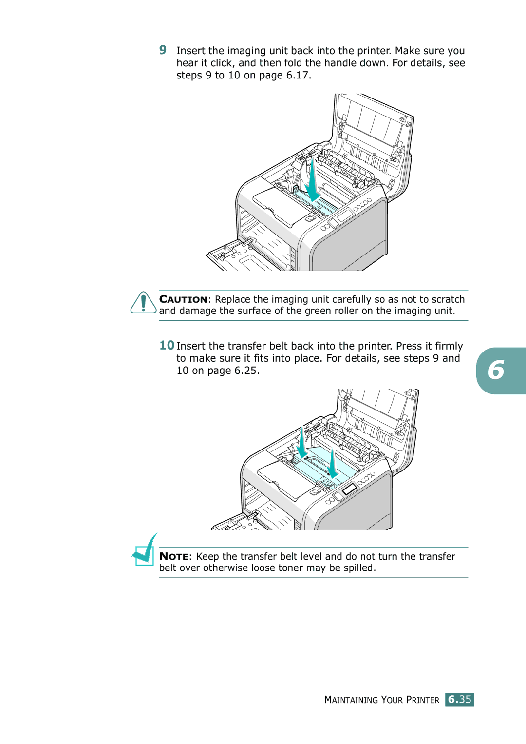 Samsung CLP-550N setup guide To make sure it fits into place. For details, see steps 9 