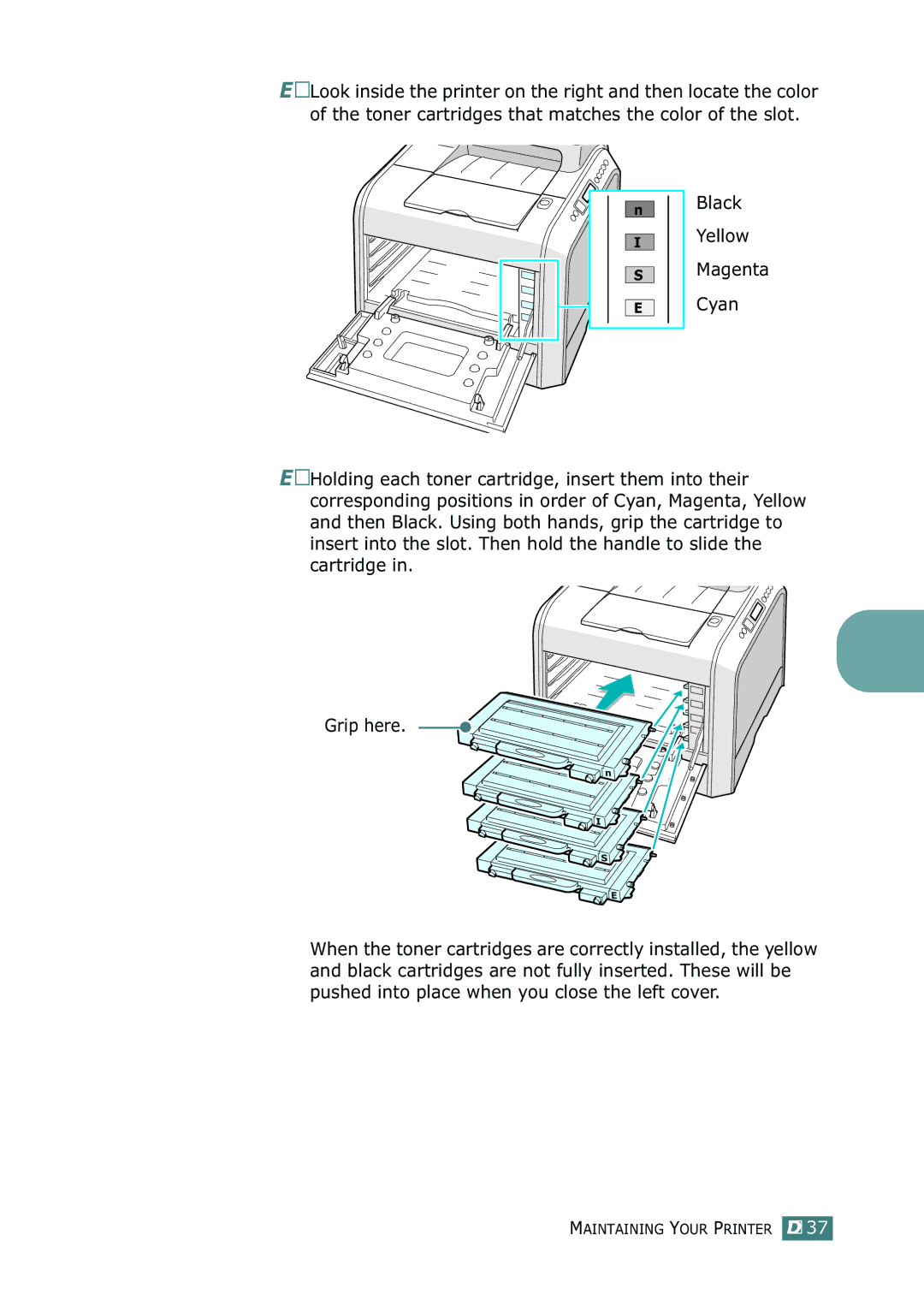 Samsung CLP-550N setup guide Maintaining Your Printer 