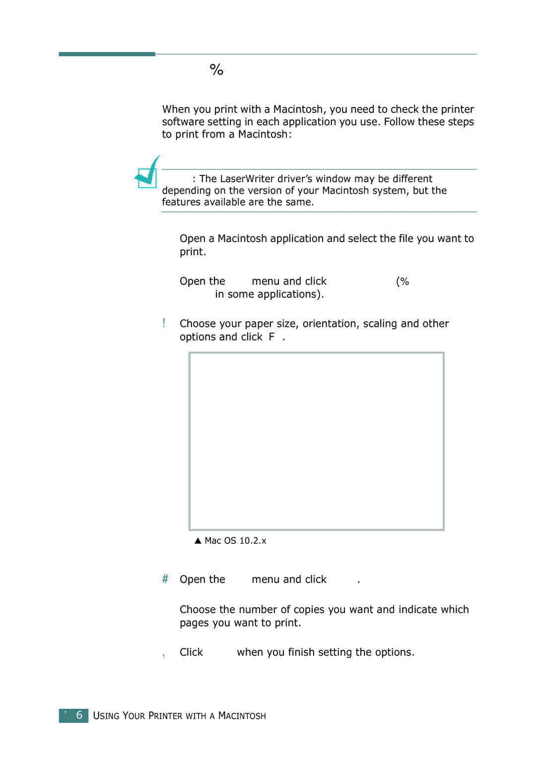 Samsung CLP-550N setup guide Mac OS 