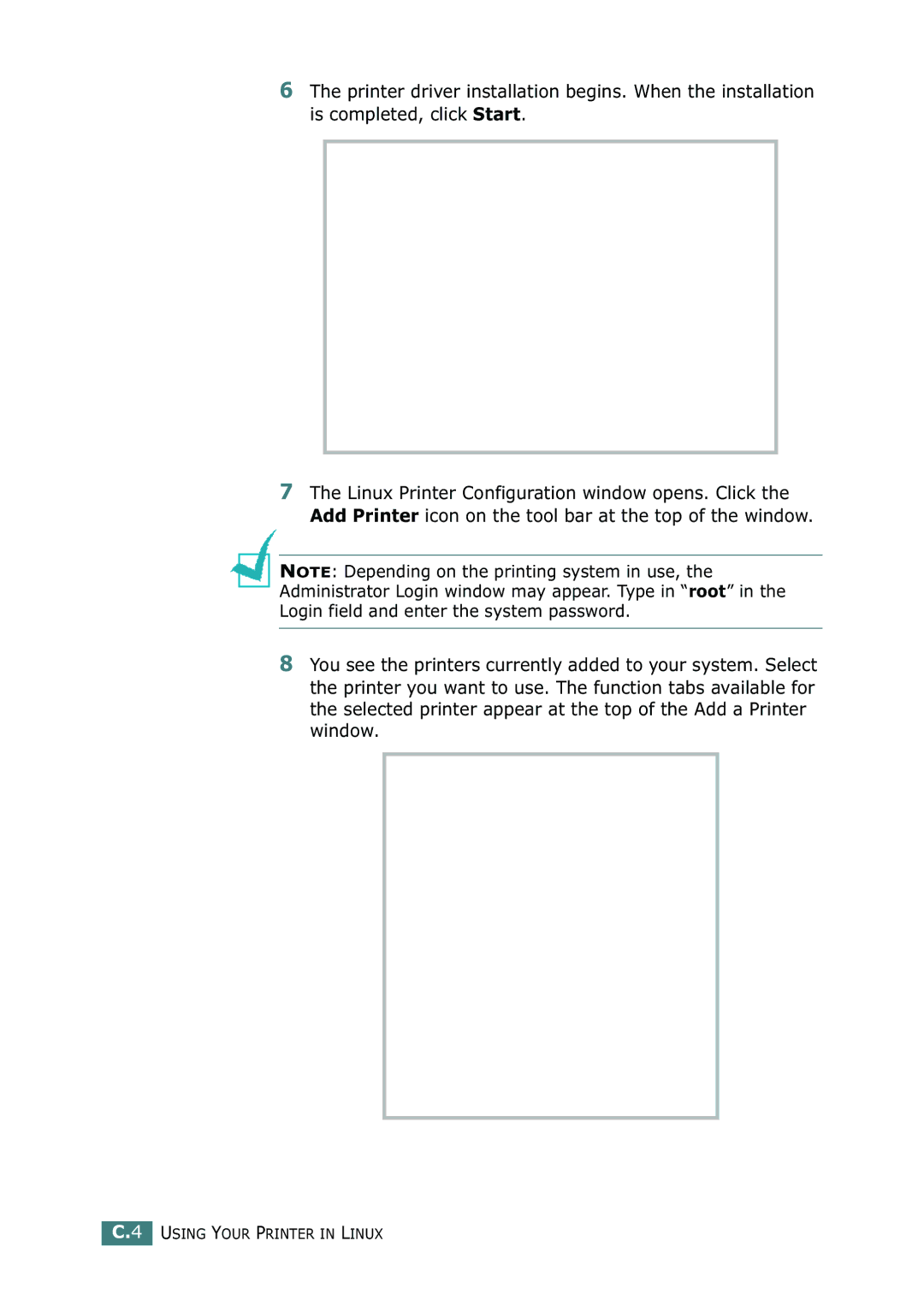 Samsung CLP-550N setup guide Using Your Printer in Linux 