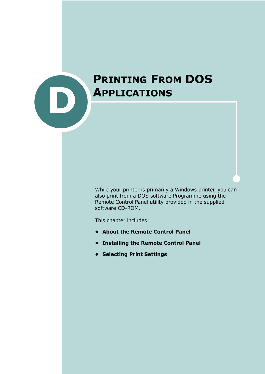 Samsung CLP-550N setup guide Printing from DOS Applications 