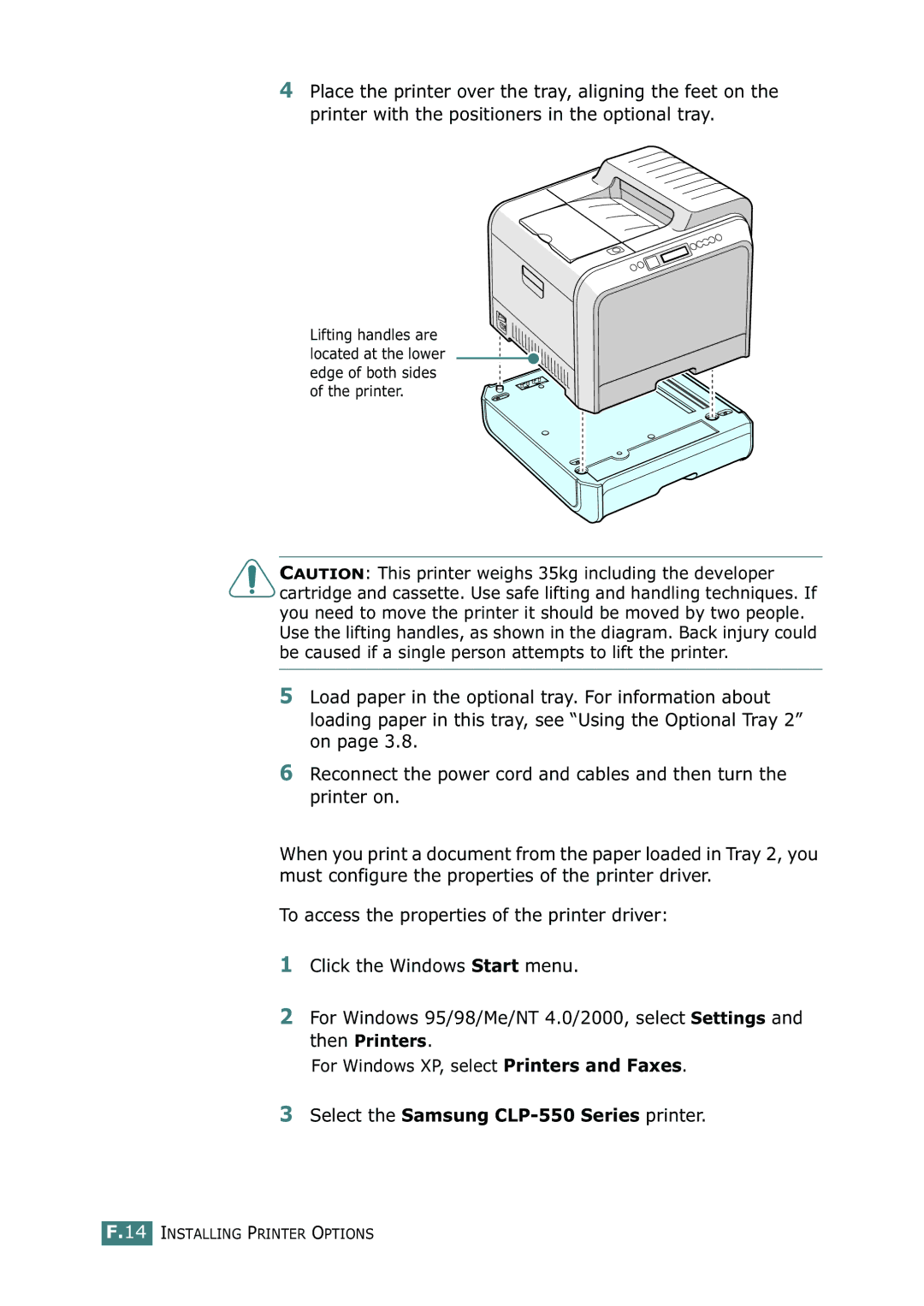 Samsung CLP-550N setup guide Select the Samsung CLP-550 Series printer 