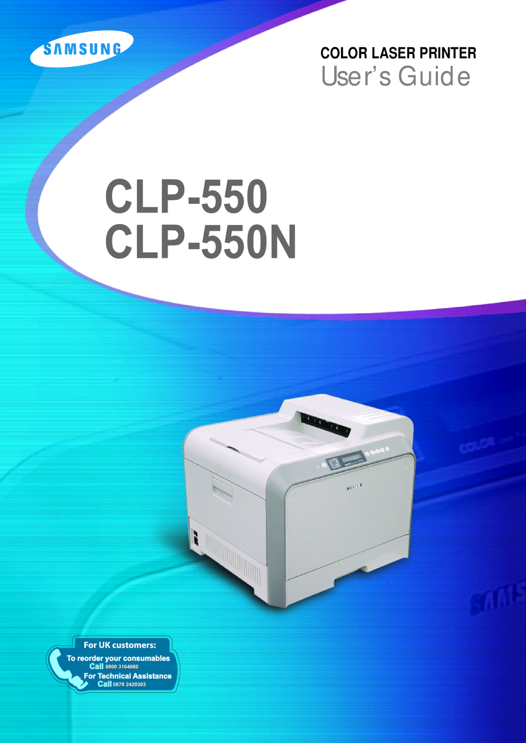 Samsung CLP-550N setup guide User’s Guide 